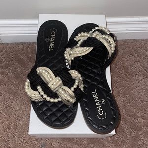 Chanel Beaded Flat Sandals